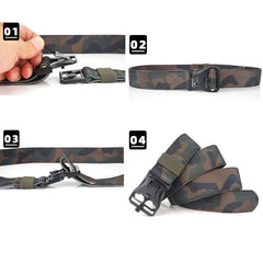 Metal Magnetic Buckle Tactical Belt Multifunctional Outdoor Training Belt Quick Release Trouser Belt Nylon Camouflage Belt