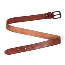 Cargar imagen en el visor de la galería, Men&#39;s Genuine Leather Belt  Alloy Buckle Casual Retro Brown Long Belts 105cm to 150cm