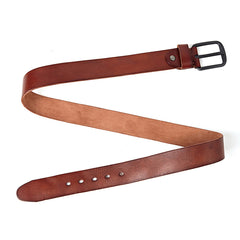 Men's Genuine Leather Belt  Alloy Buckle Casual Retro Brown Long Belts 105cm to 150cm