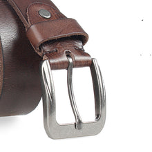 Carica l&#39;immagine nel visualizzatore di Gallery, Men  Layer Leather  Casual Belt Vintage Design Pin Buckle Genuine Leather Belts For Men Original Cowhide