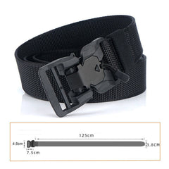 Men's Military Tactical Belt Hard ABS Magnetic Quick Release Buckle Men's Army Belt Soft Genuine Nylon Casual Belt MD055