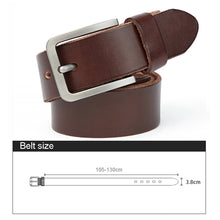 Afbeelding in Gallery-weergave laden, Natural Leather Male Belt Material Sturdy Steel Buckle Original Leather Belt Suitable for Jeans Casual Pants