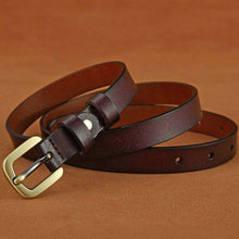 Carica l&#39;immagine nel visualizzatore di Gallery, Women Belt Alloy Pin Buckle Genuine Leather Belt Width 1.8cm Female Belt Soft Jeans Casual Pants Women&#39;s Accessories