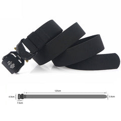 Elastic Jeans Belt For Men Aluminum Alloy Pluggable Buckle Training Tactical Belts Comfortable Male Belt Hunting