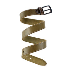 Carica l&#39;immagine nel visualizzatore di Gallery, natural genuine leather belts for men hard metal matte black pin buckle real leather belt