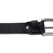 Carica l&#39;immagine nel visualizzatore di Gallery, Men Leather Belt Hard Brushed Steel Buckle Soft Original Leather Men&#39;s Genuine Leather Belt Accessories