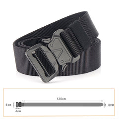 Men's Military Nylon Belt Hard Alloy Buckle Soft Nylon Army Tactical Belt Outdoor Sports