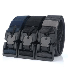 Cargar imagen en el visor de la galería, Men&#39;s Military Tactical Belt Hard ABS Magnetic Quick Release Buckle Men&#39;s Army Belt Soft Genuine Nylon Casual Belt MD055