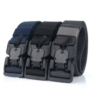 Men's Military Tactical Belt Hard ABS Magnetic Quick Release Buckle Men's Army Belt Soft Genuine Nylon Casual Belt MD055