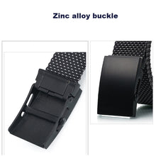Cargar imagen en el visor de la galería, Men&#39;s belt  Nylon Black Zinc Alloy Buckle Spot Body Casual Belts For Men MD001