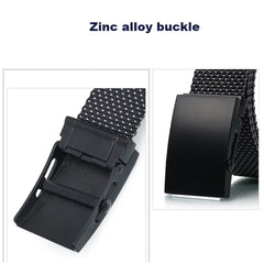 Men's belt  Nylon Black Zinc Alloy Buckle Spot Body Casual Belts For Men MD001