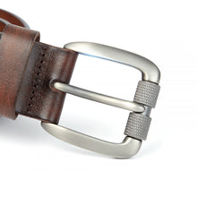 Cargar imagen en el visor de la galería, Men&#39;s Belt Top Natural Genuine Leather Sturdy Buckle Men Vintage Belt Suitable for Jeans Casual Pants Cummerbund