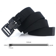 Carica l&#39;immagine nel visualizzatore di Gallery, Elastic Belt Hard ABS Magnetic Buckle Men Military Tactical Belt High Strength Elastic Nylon Soft No Hole Army Belt