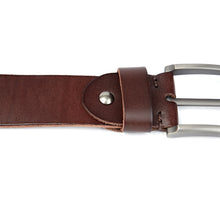 Cargar imagen en el visor de la galería, Original Leather Men&#39;s Belt Sturdy Steel Buckle Brown Belt for Men Soft and Tough for jeans casual pants men&#39;s gift