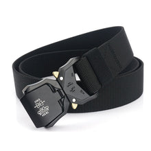 Carica l&#39;immagine nel visualizzatore di Gallery, Elastic Jeans Belt For Men Aluminum Alloy Pluggable Buckle Training Tactical Belts Comfortable Male Belt Hunting