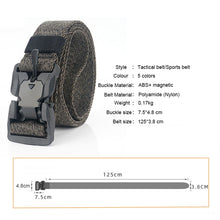 Carica l&#39;immagine nel visualizzatore di Gallery, Tactical Belt Stable Fast release Buckle Military Belt 125cm Adjustable Sports Belt Sports Accessories MD056