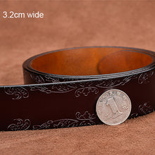 Load image into Gallery viewer, Vintage Luxury Women&#39;s Belt  Natural Leather Fashion Engraved Leather Belt for Women Jeans Belt ZK063
