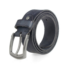 Carregar imagem no visualizador da galeria, cowhide belt for men&#39;s hard metal buckle soft original cowhide mens leather belt unique texture real leather jeans belt