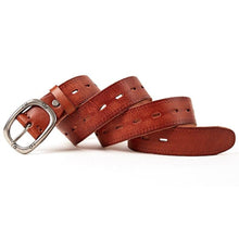 Carica l&#39;immagine nel visualizzatore di Gallery, Genuine Leather For Men Natural Cowhide Alloy Pin Buckle Jeans Belt Cowskin Casual Belts Business Belt