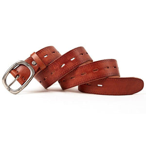 Genuine Leather For Men Natural Cowhide Alloy Pin Buckle Jeans Belt Cowskin Casual Belts Business Belt
