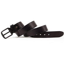 Carica l&#39;immagine nel visualizzatore di Gallery, leather belts for men Soft Natural Cowhide Mens Belt Hard Metal Metal Matt Black Buckle Real Leahter brown Belt