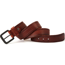 Carica l&#39;immagine nel visualizzatore di Gallery, Leather Belt Men&#39;s Hard Metal Matte Buckle Men&#39;s Original Leather Belt 100-150cm Jeans Belt Screw Accessories