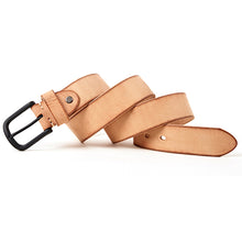 Carica l&#39;immagine nel visualizzatore di Gallery, original leather men&#39;s belt matte metal pin buckle soft tough leather belt for men without interlayer male belt