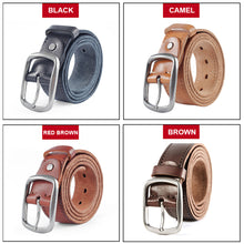 Carica l&#39;immagine nel visualizzatore di Gallery, Leather Alloy Pin buckle Soft Original Belt for Men Genuine Leather Without Interlayer Casual Belt