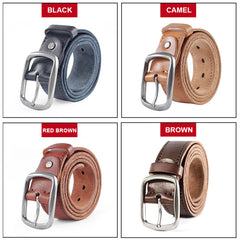 Leather Alloy Pin buckle Soft Original Belt for Men Genuine Leather Without Interlayer Casual Belt