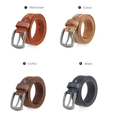 cowhide belt for men's hard metal buckle soft original cowhide mens leather belt unique texture real leather jeans belt