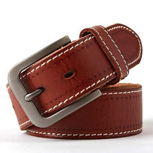 Load image into Gallery viewer, original leather men&#39;s belt retro casual design jeans belt for men&#39;s brand designer belt high metal pin buckle