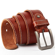 Afbeelding in Gallery-weergave laden, original leather men&#39;s belt retro casual design jeans belt for men&#39;s brand designer belt high metal pin buckle