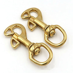 C 1pcs Solid Brass Trigger Swivel Eye Bolt Snap Hook For Pet Rope Leashes Horse Gear Marine Leather Craft Bag Strap Belt Webbing