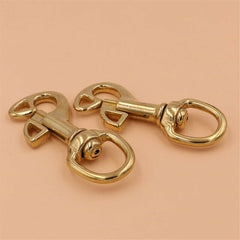 C 1pcs Solid Brass Trigger Swivel Eye Bolt Snap Hook For Pet Rope Leashes Horse Gear Marine Leather Craft Bag Strap Belt Webbing