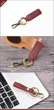 Cargar imagen en el visor de la galería, Mini Holder Bag Real Cowhide Genuine Leather Keychain Pocket for Car Key Clip Ring Women Men Handmade Accessories Gift Brand New