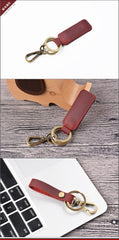 Mini Holder Bag Real Cowhide Genuine Leather Keychain Pocket for Car Key Clip Ring Women Men Handmade Accessories Gift Brand New