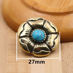 B 1 X Retro Brass Flower Conchos Screwback Classical Fashion Style Design Leather Bag Wallet Chain Button Rivet Studs