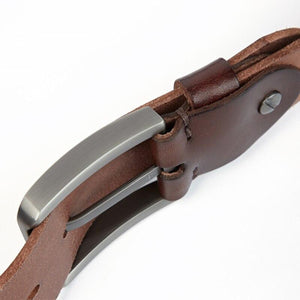 Natural Leather Male Belt Material Sturdy Steel Buckle Original Leather Belt Suitable for Jeans Casual Pants