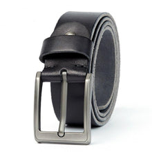 Carica l&#39;immagine nel visualizzatore di Gallery, leather belt for men&#39;s brushed steel pin buckle simple men&#39;s belt for jeans casual pants men&#39;s accessories