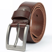 画像をギャラリービューアに読み込む, Original Leather Men&#39;s Belt Sturdy Steel Buckle Brown Belt for Men Soft and Tough for jeans casual pants men&#39;s gift