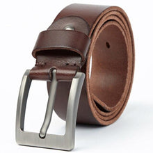Afbeelding in Gallery-weergave laden, Original Leather Men&#39;s Belt Sturdy Steel Buckle Brown Belt for Men Soft and Tough for jeans casual pants men&#39;s gift