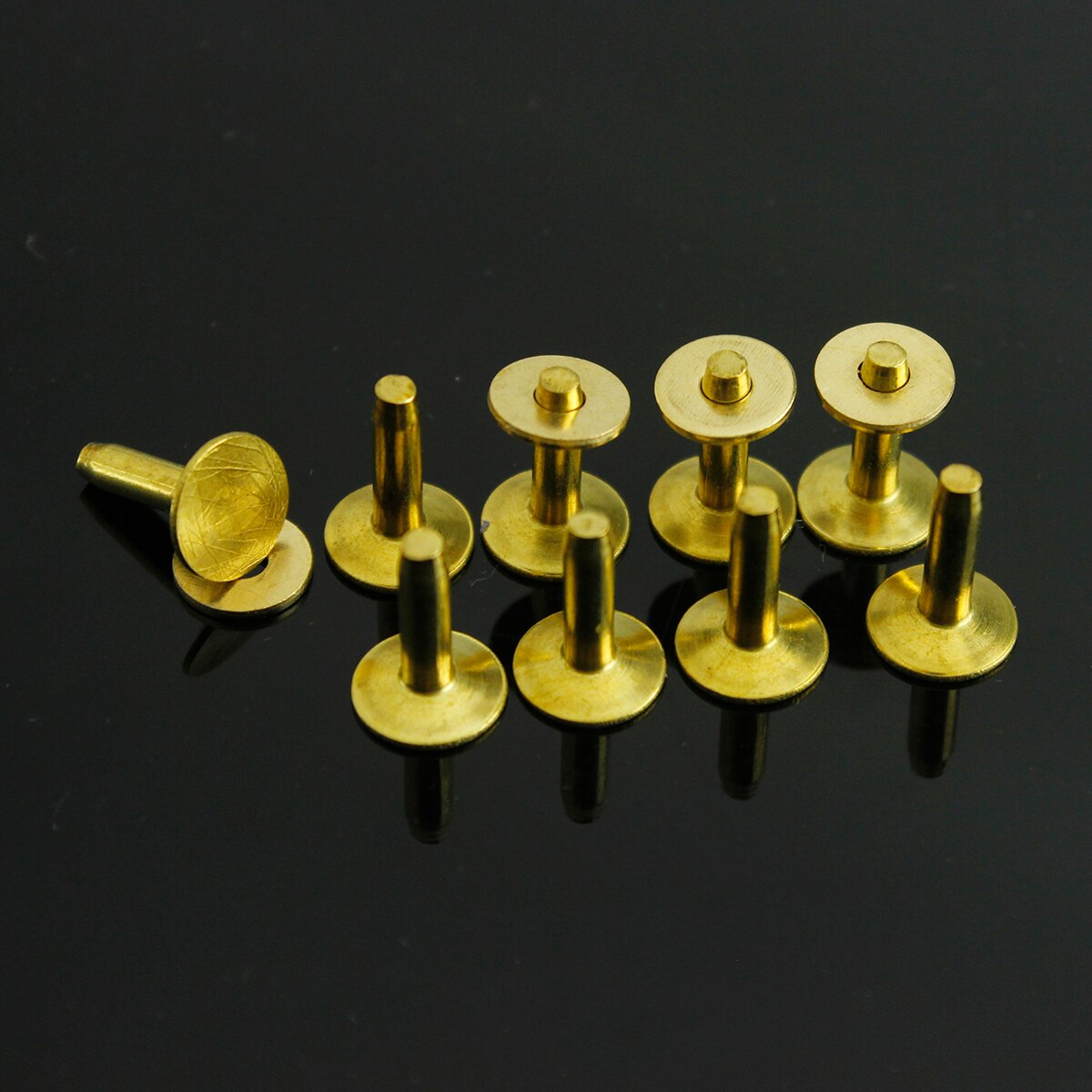 B 20pcs High quality Solid Brass rivets & burrs 1/2
