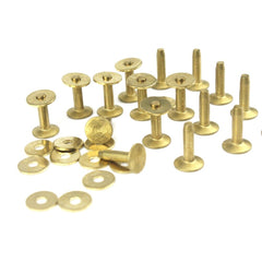 B 20pcs High quality Solid Brass rivets & burrs 1/2" leather craft belt luggage rivets studs Permanent Tack Fasteners