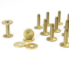 B 20pcs High quality Solid Brass rivets & burrs 1/2" leather craft belt luggage rivets studs Permanent Tack Fasteners