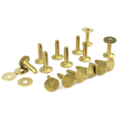 B 20pcs High quality Solid Brass rivets & burrs 1/2" leather craft belt luggage rivets studs Permanent Tack Fasteners