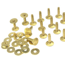 Load image into Gallery viewer, B 20pcs High quality Solid Brass rivets &amp; burrs 1/2&quot; leather craft belt luggage rivets studs Permanent Tack Fasteners