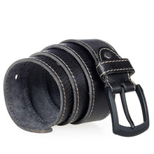 画像をギャラリービューアに読み込む, natural genuine leather belts for men hard metal matte black pin buckle real leather belt