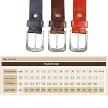 画像をギャラリービューアに読み込む, Men&#39;s Genuine Leather Belt  Alloy Buckle Casual Retro Brown Long Belts 105cm to 150cm
