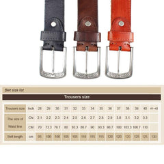 Men's Genuine Leather Belt  Alloy Buckle Casual Retro Brown Long Belts 105cm to 150cm