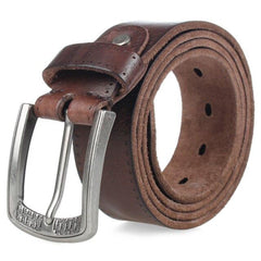 Men's Genuine Leather Belt  Alloy Buckle Casual Retro Brown Long Belts 105cm to 150cm